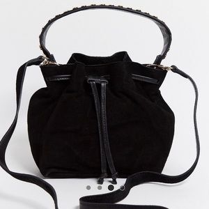 Urbancode suede bucket bag with studded handle
